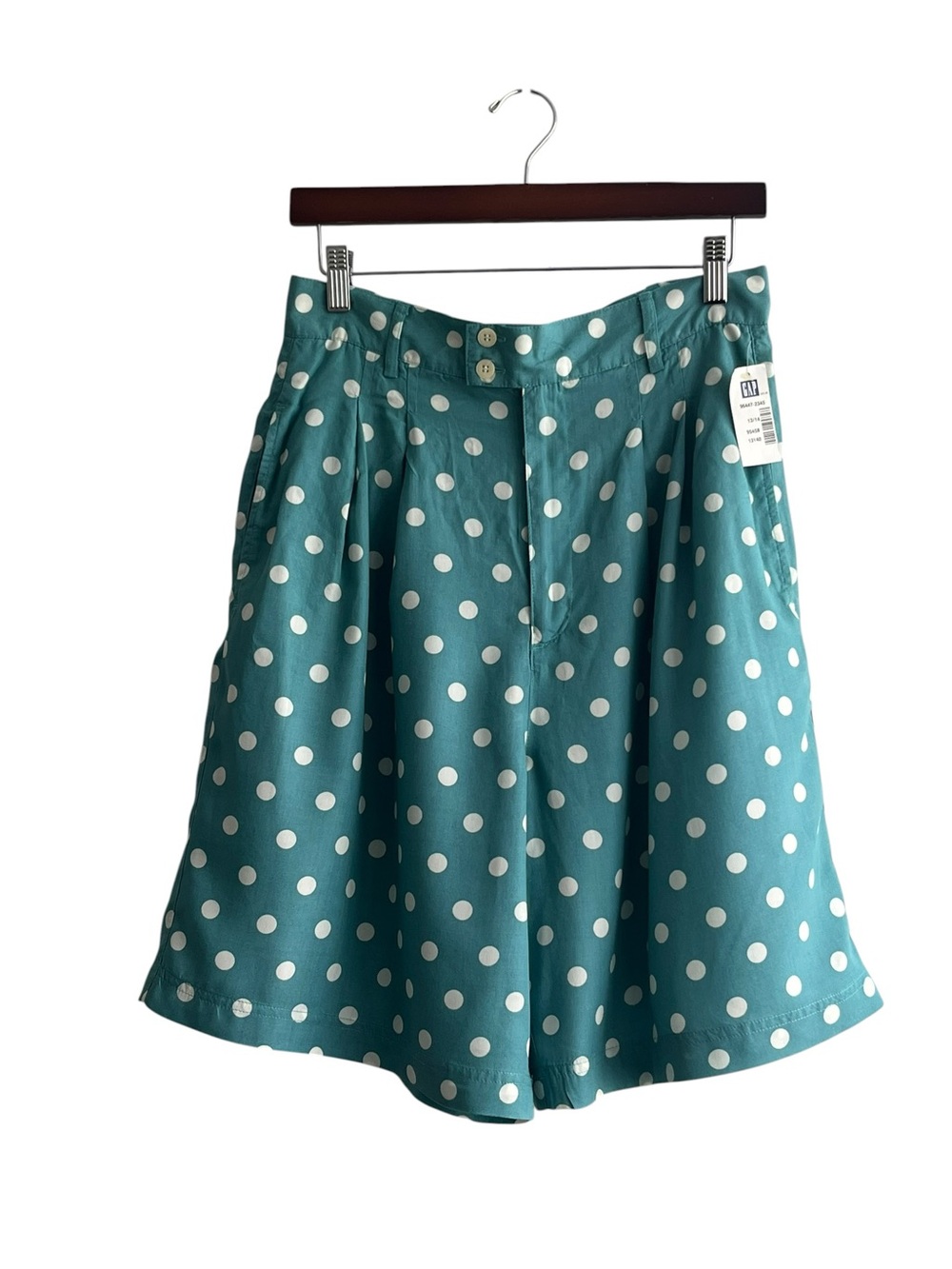 NWT Vintage Gap Polka Dot High-Waist Teal Women’s Shorts Sz - Picture 4 of 8